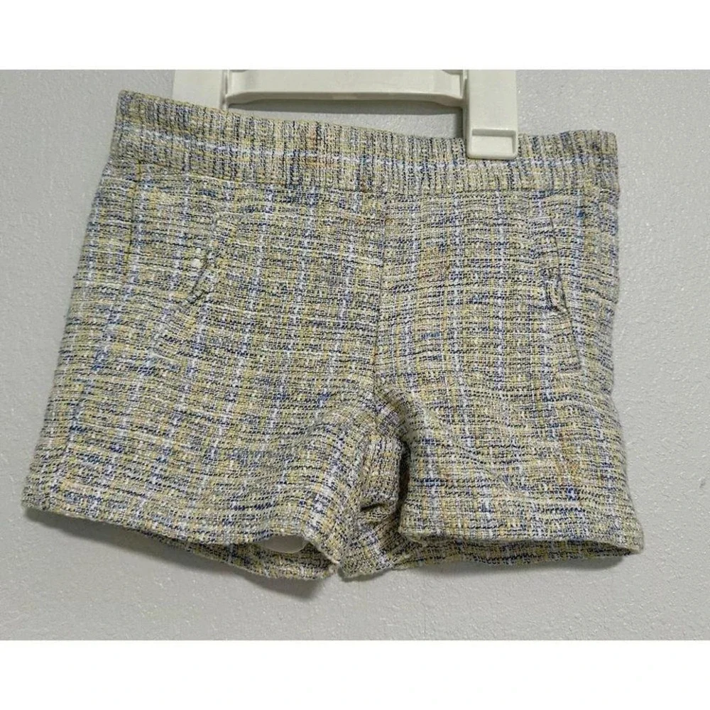 Janie and Jack Tweed Shorts Kids 4 Yellow NWT Textured Dressy‎ Side Zip